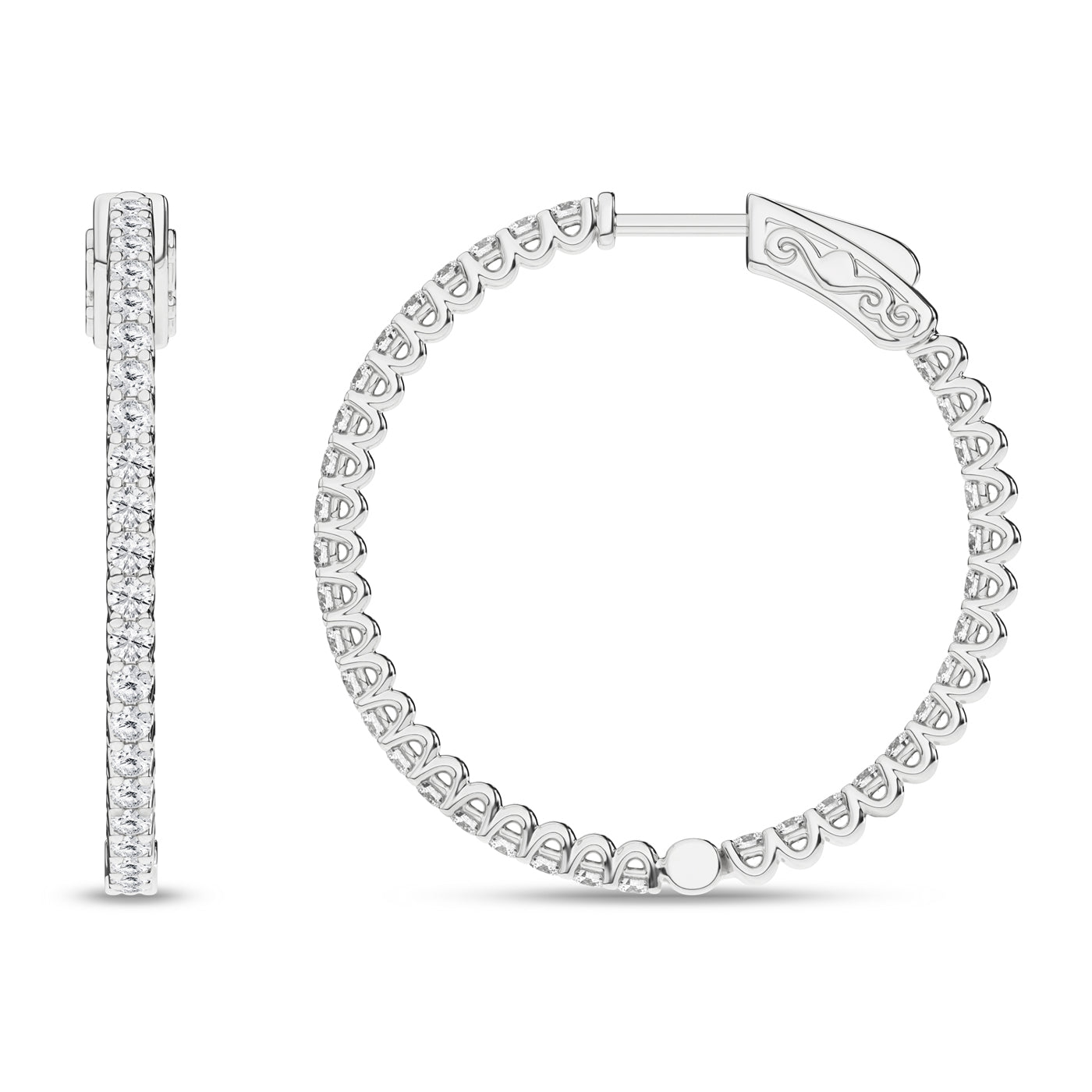 14K 1.00ct Diamond Hoop Earrings