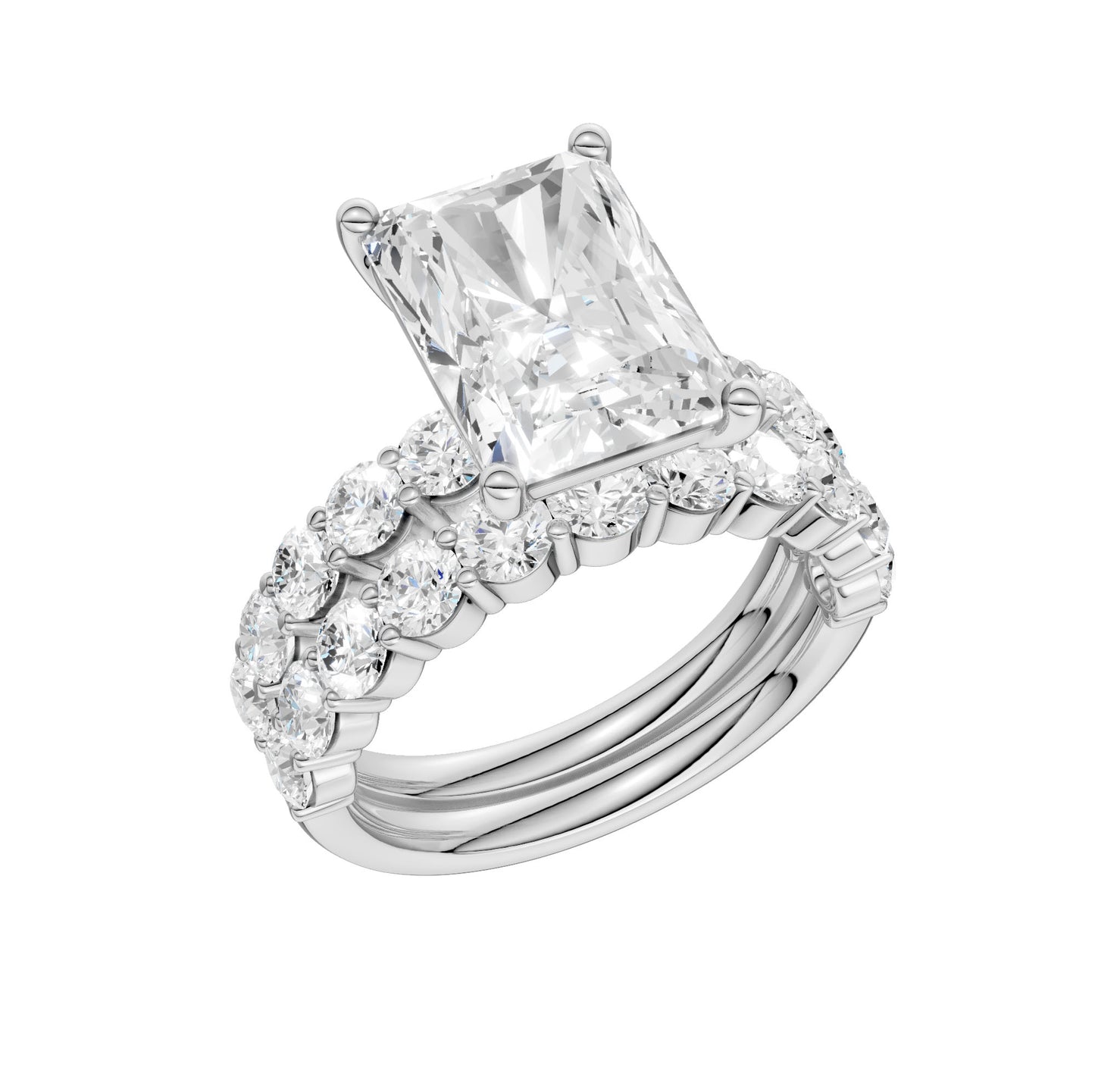 14K 4.00CT Certified Lab Grown Diamond Bridal Set