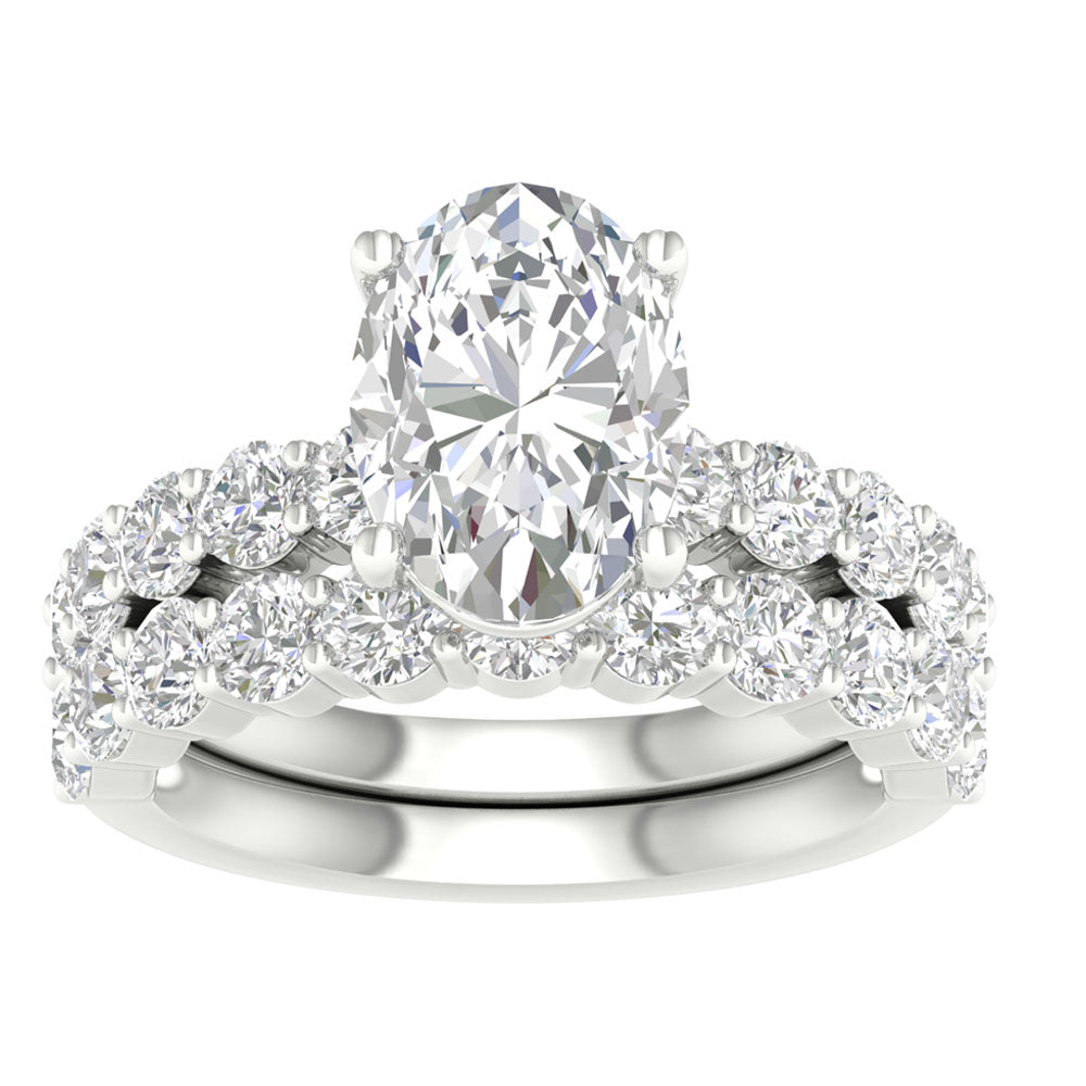 14K 5.00CT Certified Lab Grown Diamond Bridal Set