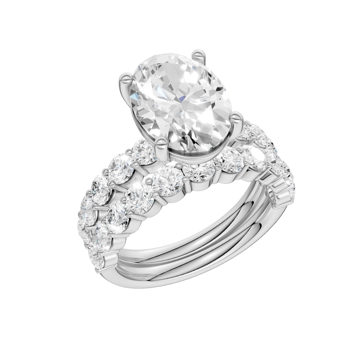 14K 6.00CT Certified Lab Grown Diamond Bridal Set