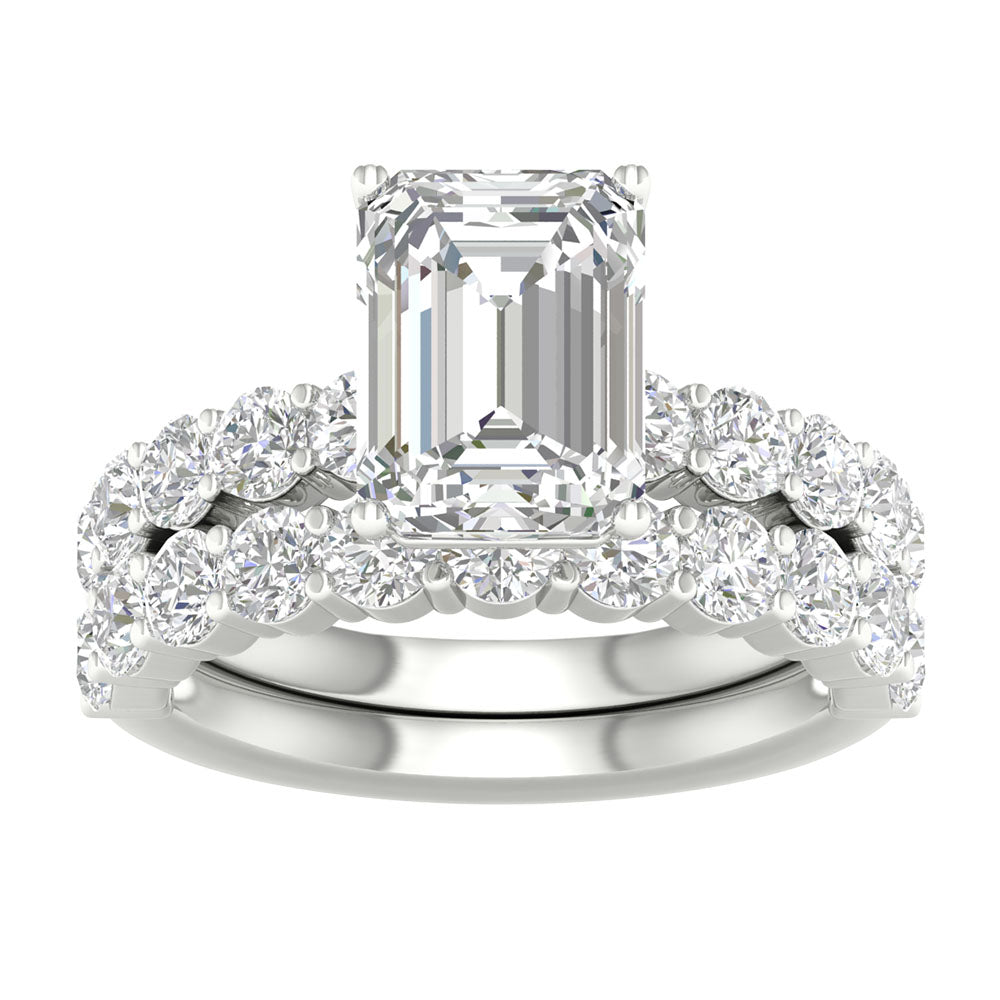 14K 5.00CT Certified Lab Grown Diamond Bridal Set