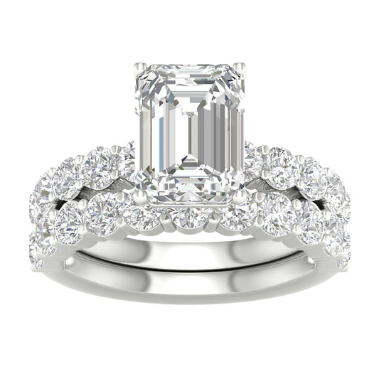 14K 5.00CT Certified Lab Grown Diamond Bridal Set