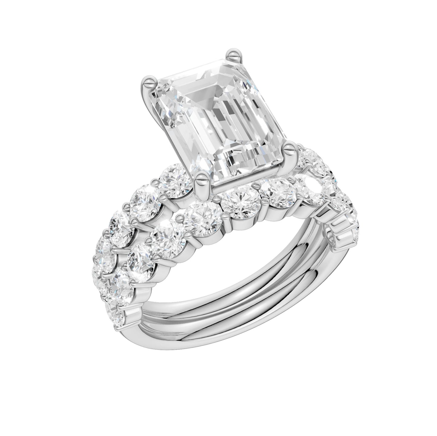 14K 4.00CT Certified Lab Grown Diamond Bridal Set