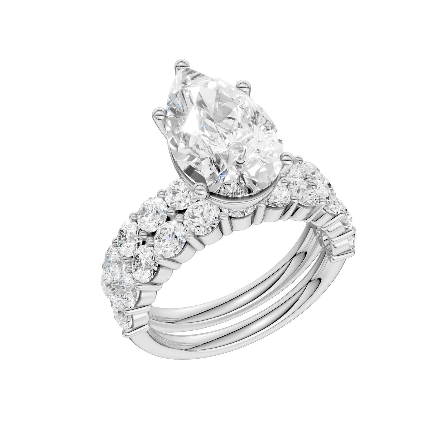 14K 4.00CT Certified Lab Grown Diamond Bridal Set