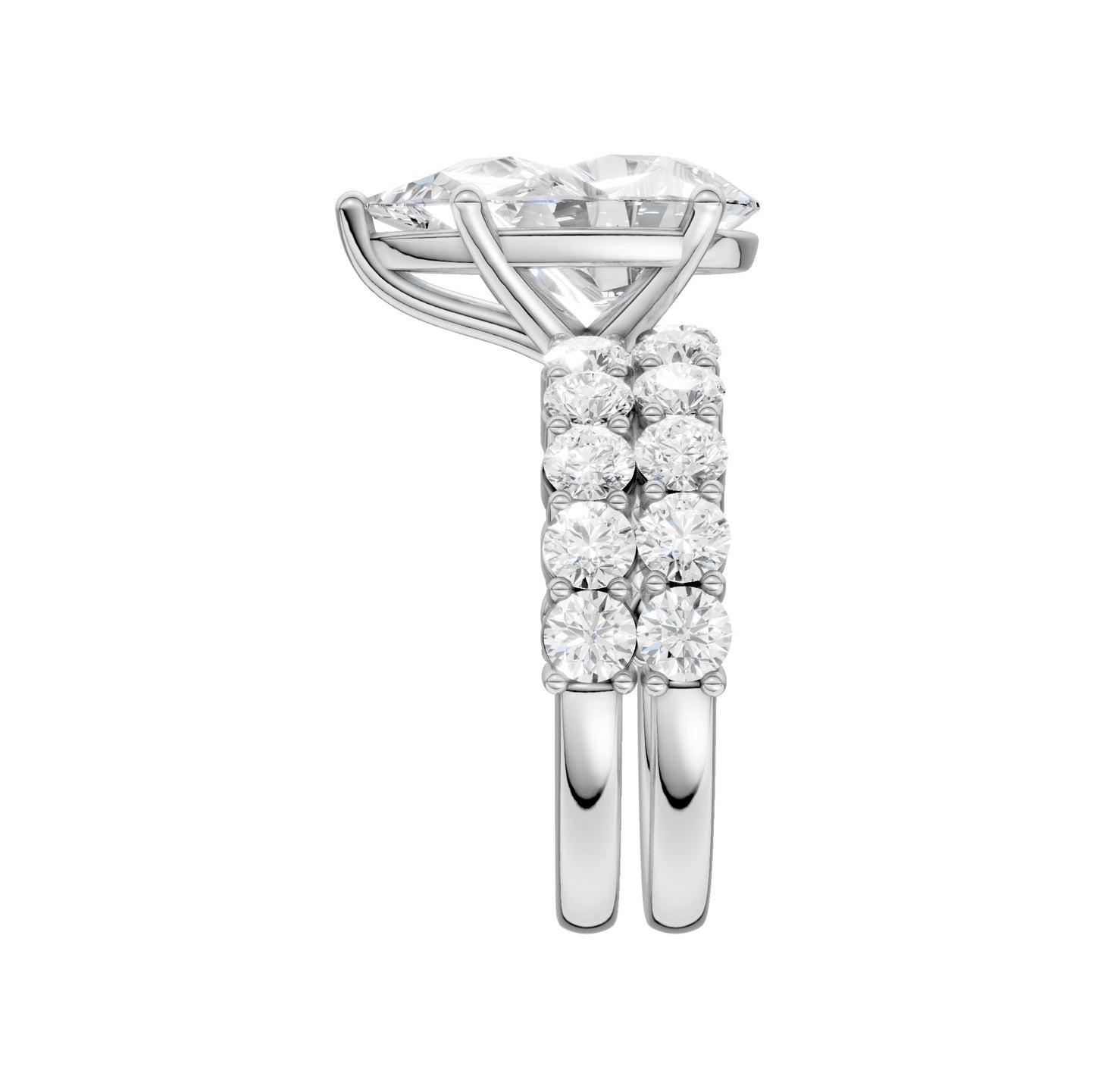 14K 4.00CT Certified Lab Grown Diamond Bridal Set