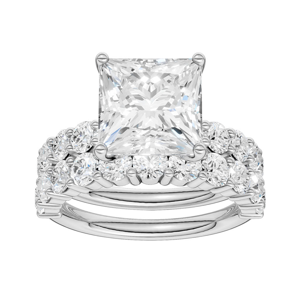 14K 5.00CT Certified Lab Grown Diamond Bridal Set