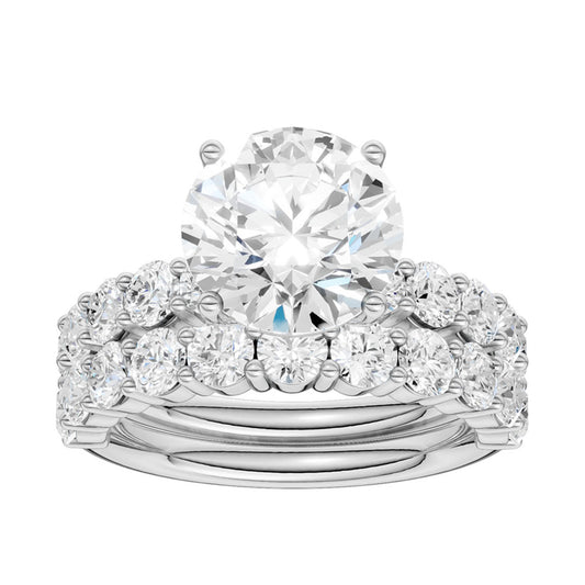 14K 5.00CT Certified Lab Grown Diamond Bridal Set