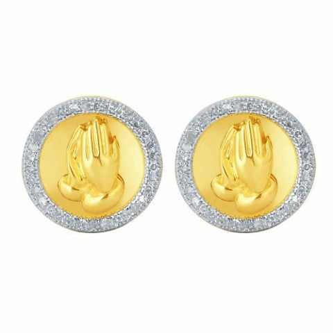 10K 0.15-0.20CT D-EARRINGS "PRAYING HANDS"