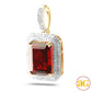 10KY 0.50CTW DIAMOND 2-ROW PENDANT WITH 7.00CT SYN
