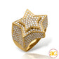 14KY 5.00CTW DIAMOND 3-D STAR MENS RING