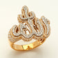 14KY+W 4.15CTW DIAMOND 3D 'ALLAH' MENS RING