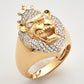 14KY 0.65CTW DIAMOND LION HEAD MENS RING