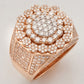 14KR 3.35CTW DIAMOND ROUND CLUSTER MENS RING