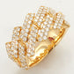 14KY 2.45CTW DIAMOND SQUARE CUBAN MENS RING