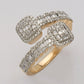 14KY 1.30CTW BAGUETTE DIAMOND SQUARE CLUSTER OPEN