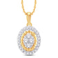 10 Karat White Gold 0.15 Carat Diamonds Oval Pendant-0825961-WG