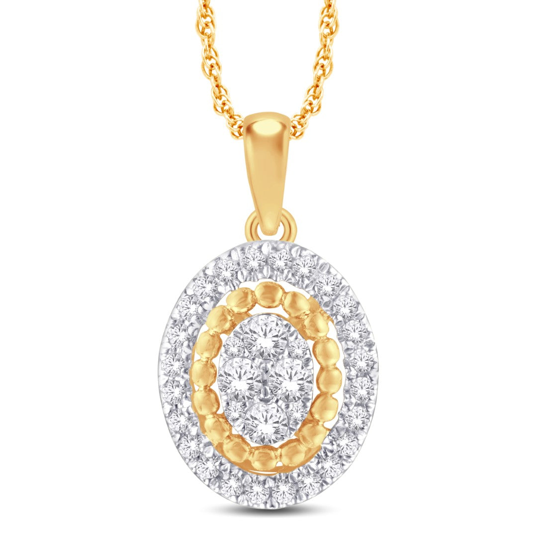 10 Karat White Gold 0.15 Carat Diamonds Oval Pendant-0825961-WG