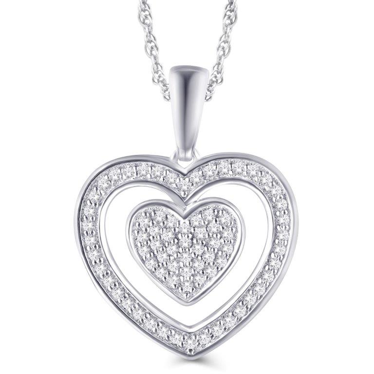 10 Karat Yellow Gold 0.20 Carat Diamonds Inn Heart Pendant-0826976-YG