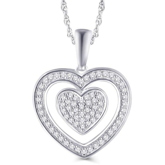 10 Karat Yellow Gold 0.20 Carat Diamonds Inn Heart Pendant-0826976-YG