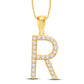 10 Karat All Yellow Gold 0.28 Carat Diamonds Initial (R) Pendant-0825444-ALY