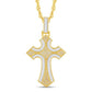 10 Karat All Yellow Gold 1.74 Carat Diamonds Latin Cross HipHop Pendant-1026079-ALY