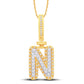 10 Karat Two-Tone (Yellow and White) Gold 0.31 Carat Diamonds Initial (N) HipHop Pendant-1026157-YW