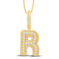 10 Karat Two-Tone (Yellow and White) Gold 0.31 Carat Diamonds Initial (R) HipHop Pendant-1026159-YW