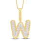 10 Karat All Yellow Gold 0.33 Carat Diamonds Initial (W) HipHop Pendant-1026162-ALY