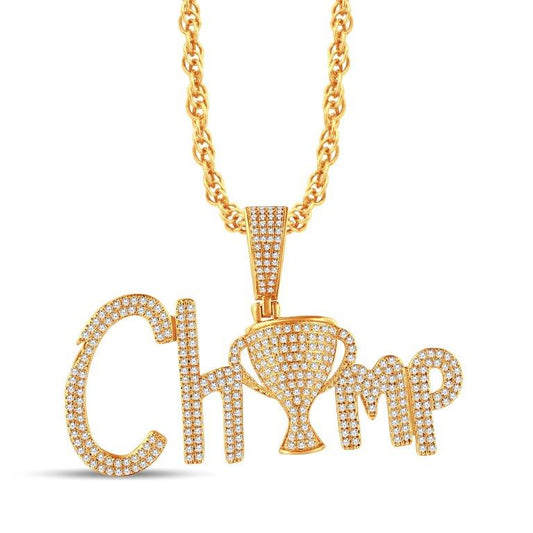 10 Karat All Yellow Gold 0.90 Carat Diamonds CHAMP Cup HipHop Pendant-1025849-ALY