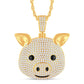 10 Karat All Yellow Gold 3.47 Carat Diamonds Pig Face HipHop Pendant-1025875-ALY