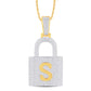 10 Karat Yellow Gold 0.97 Carat Diamonds Lock HipHop Pendant-1026215-YG