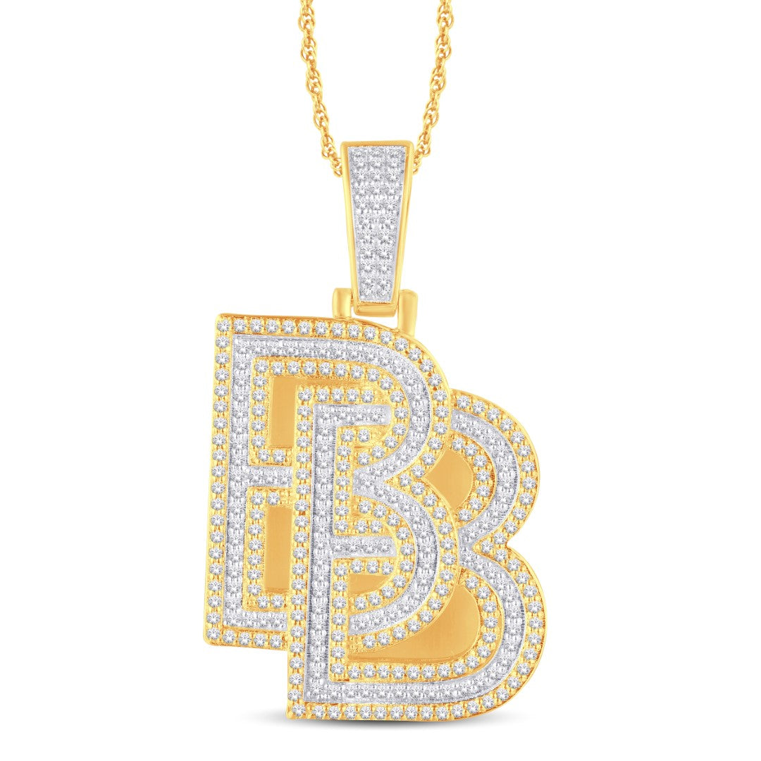 10 Karat Yellow Gold 0.84 Carat Diamonds BB HipHop Pendant-1026208-YG