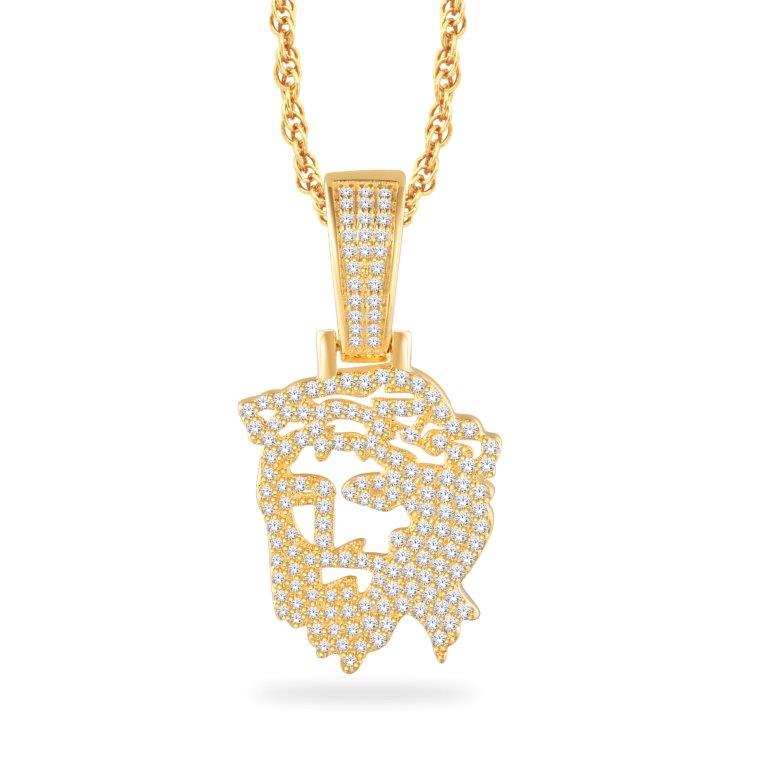 10 Karat All Yellow Gold 1.05 Carat Diamonds Jesus HipHop Pendant-1026147-ALY